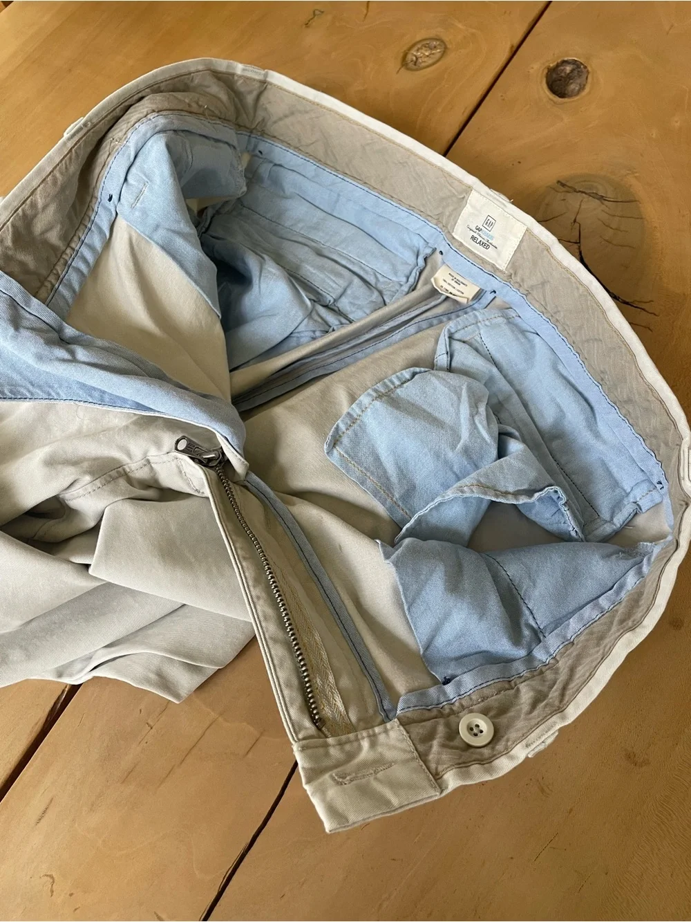 GAP Men's Cream Straight-Leg Chinos